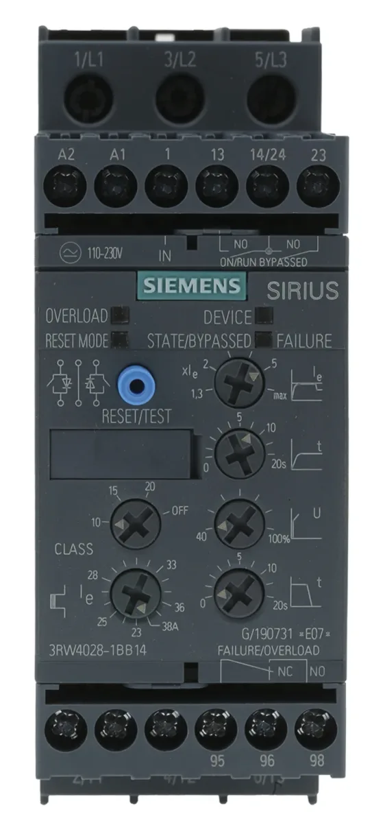 Siemens 3RW4028-1BB14 — SIRIUS 3RW4028 Soft Starter - Drives & Inverters product front view image