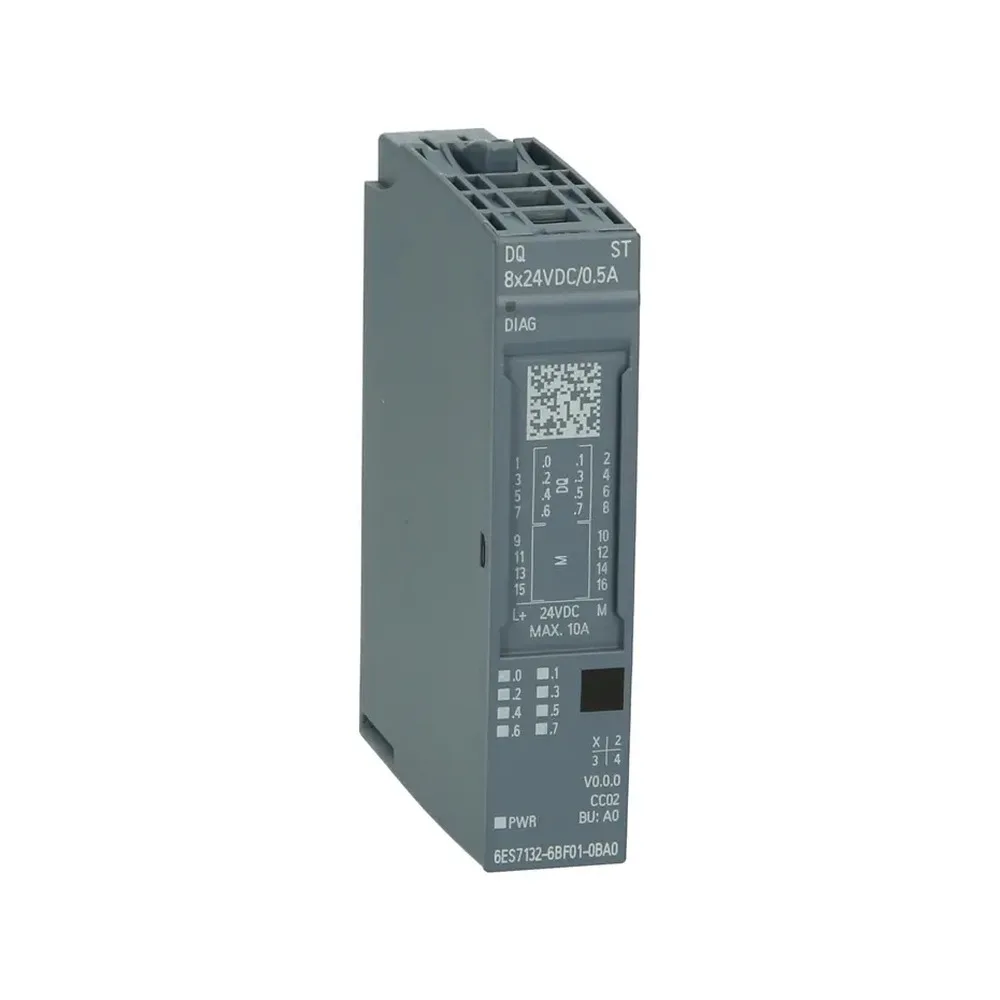 Siemens 6ES7132-6BF00-0BA0 — SIMATIC ET 200SP DO 8x24VDC/0.5A ST - Controllers & PLCs product front view image