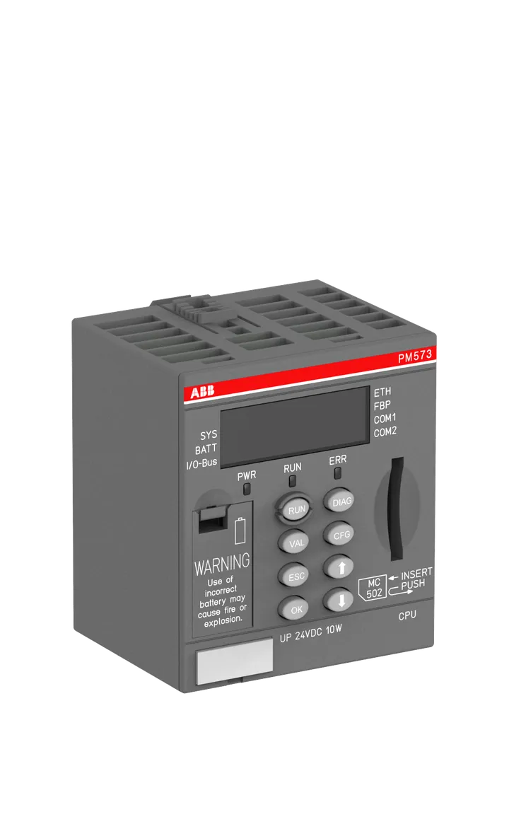 ABB 1SAP130300R0271 — AC500 PM573-ETH PLC CPU - Controllers & PLCs product front view